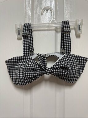 Forever 21 Kids Black & White Gingham Bow One-Piece Swim